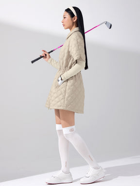 ダイヤキルティング ファーカラー ジャンパー