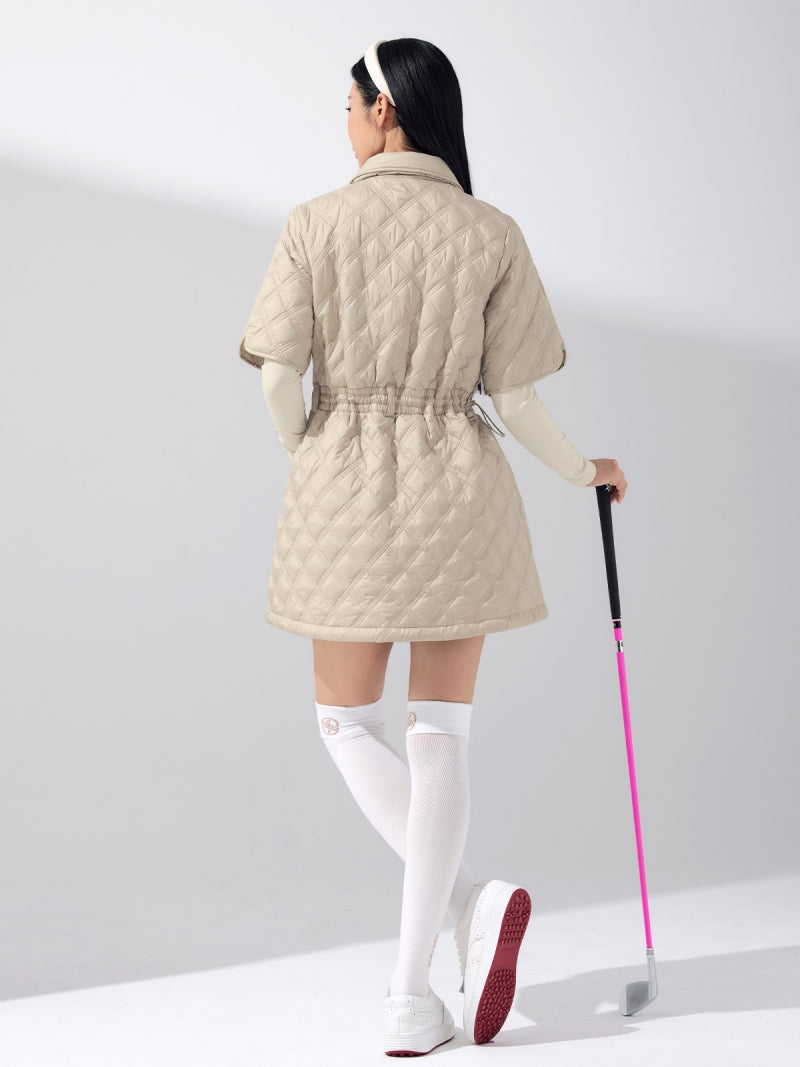 ダイヤキルティング ファーカラー ジャンパー