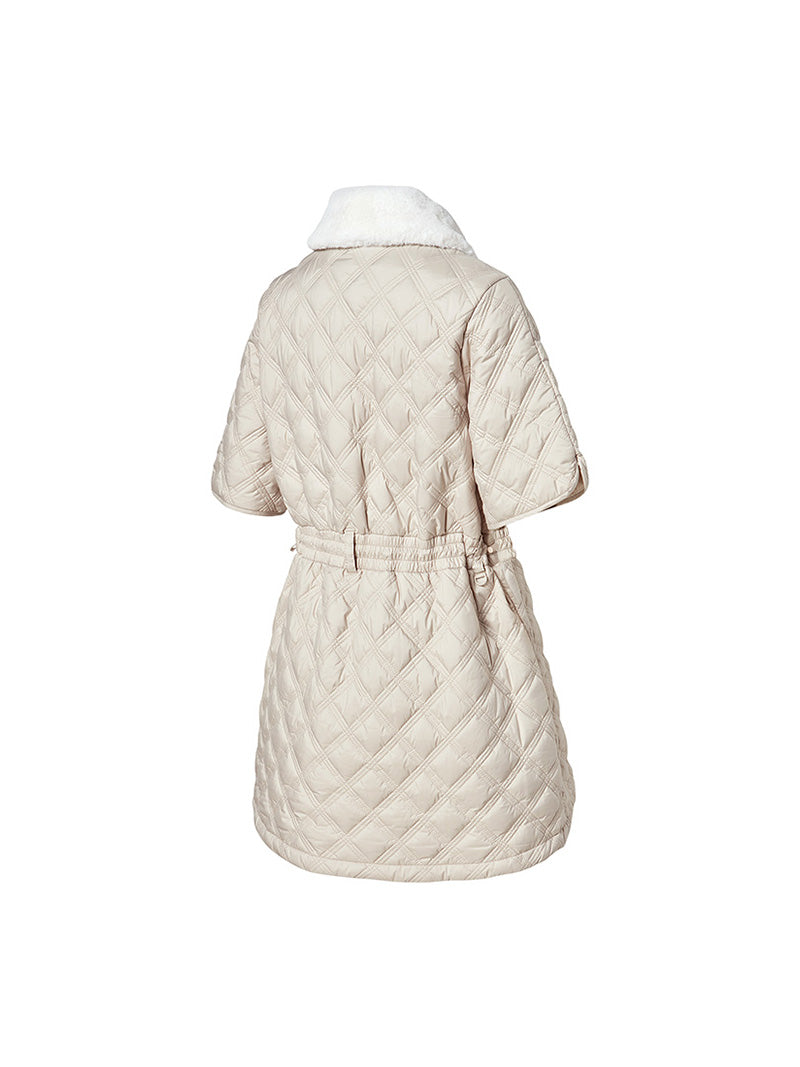 ダイヤキルティング ファーカラー ジャンパー