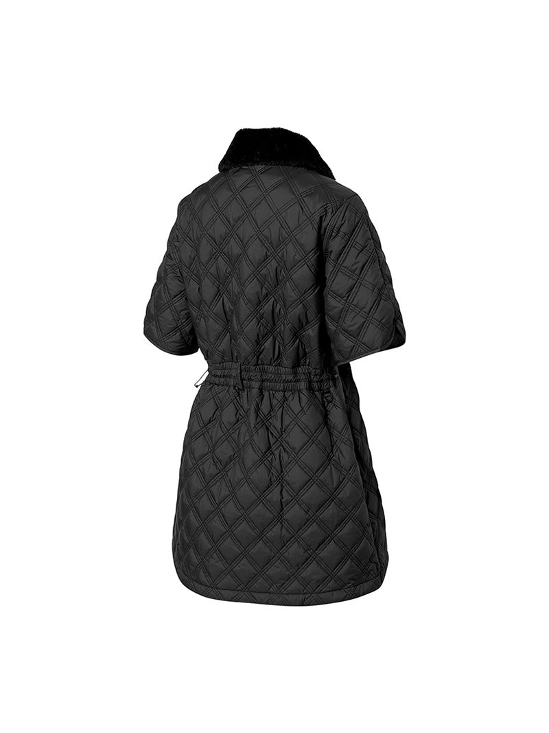 ダイヤキルティング ファーカラー ジャンパー