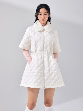 ダイヤキルティング ファーカラー ジャンパー