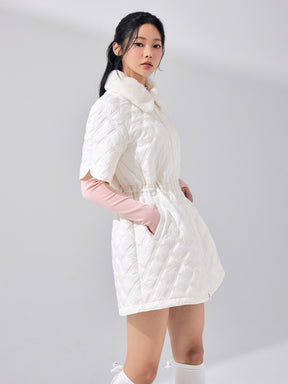 ダイヤキルティング ファーカラー ジャンパー