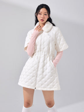 ダイヤキルティング ファーカラー ジャンパー