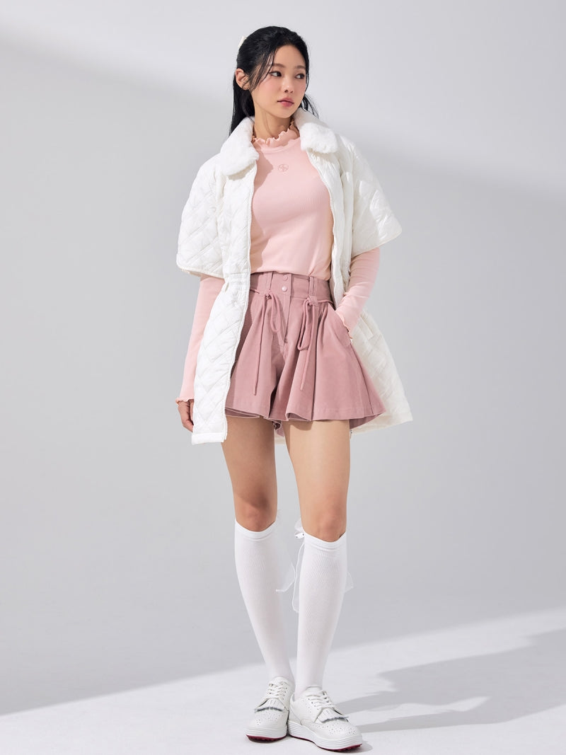 ダイヤキルティング ファーカラー ジャンパー