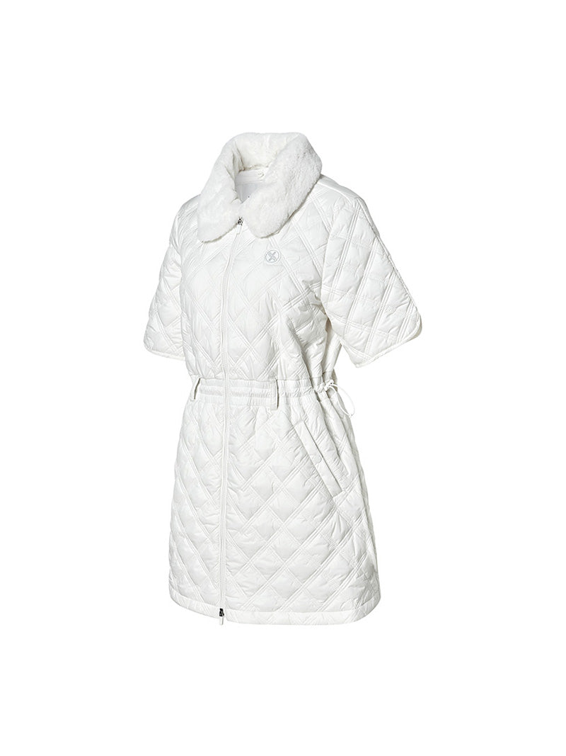 ダイヤキルティング ファーカラー ジャンパー