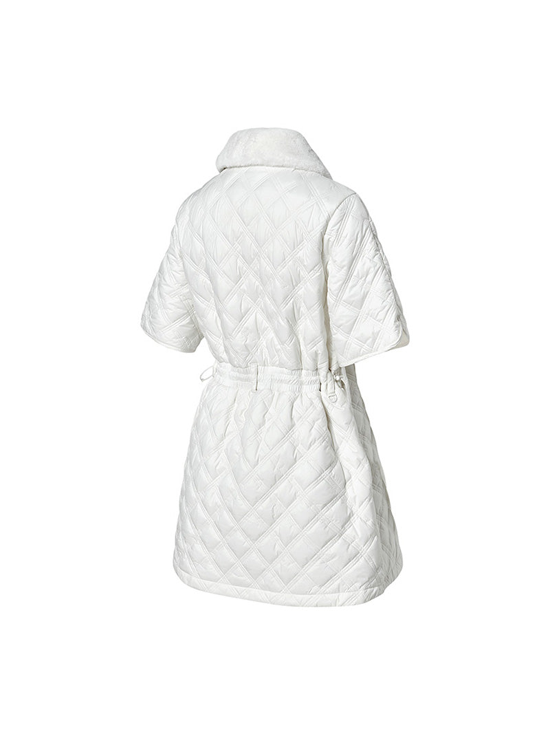 ダイヤキルティング ファーカラー ジャンパー