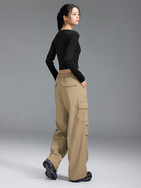 【裏起毛】ウォーム ウーブン カーゴ ワイドパンツ