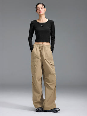 【裏起毛】ウォーム ウーブン カーゴ ワイドパンツ