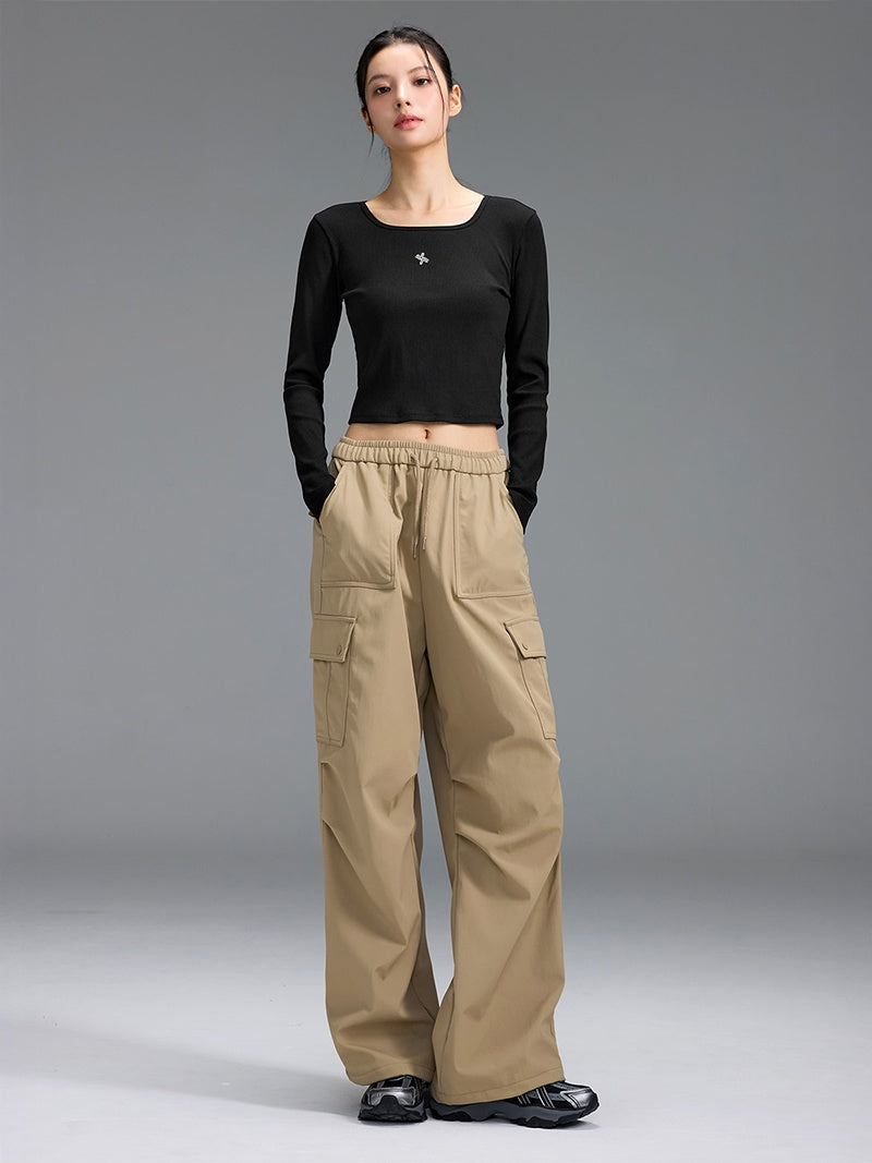 【裏起毛】ウォーム ウーブン カーゴ ワイドパンツ