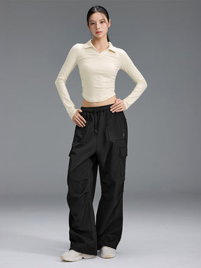 【裏起毛】ウォーム ウーブン カーゴ ワイドパンツ