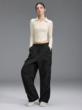 【裏起毛】ウォーム ウーブン カーゴ ワイドパンツ