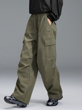 【裏起毛】ウォーム ウーブン カーゴ ワイドパンツ