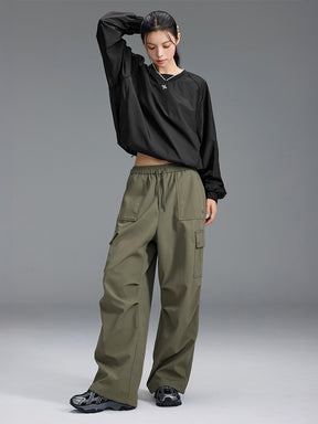 【裏起毛】ウォーム ウーブン カーゴ ワイドパンツ