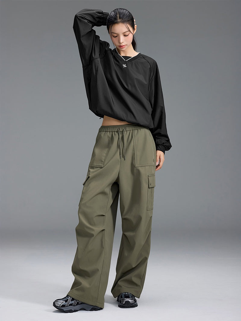 【裏起毛】ウォーム ウーブン カーゴ ワイドパンツ