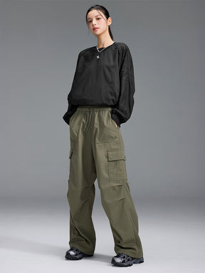 【裏起毛】ウォーム ウーブン カーゴ ワイドパンツ