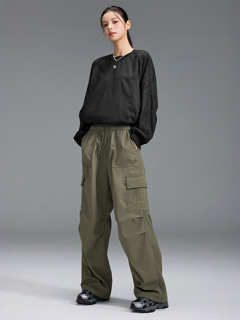 【裏起毛】ウォーム ウーブン カーゴ ワイドパンツ