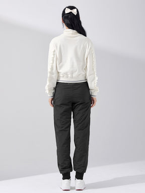 ベロア ラッフル ハイネック 長袖