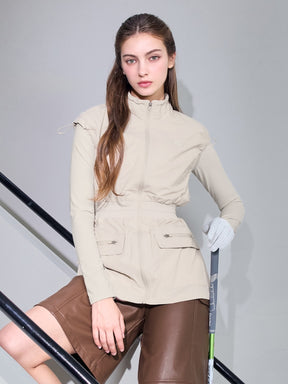 シャーリング モックネック 裏起毛 ベースレイヤー