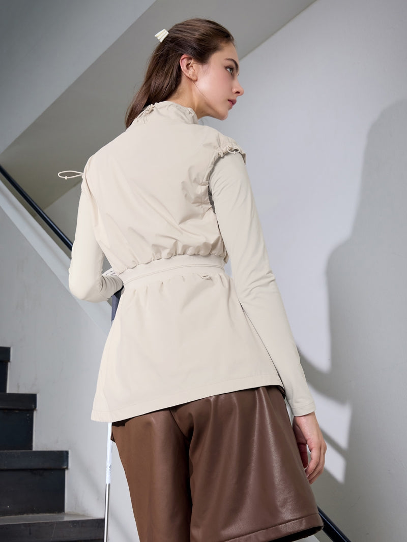 シャーリング モックネック 裏起毛 ベースレイヤー