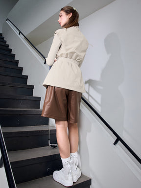 シャーリング モックネック 裏起毛 ベースレイヤー