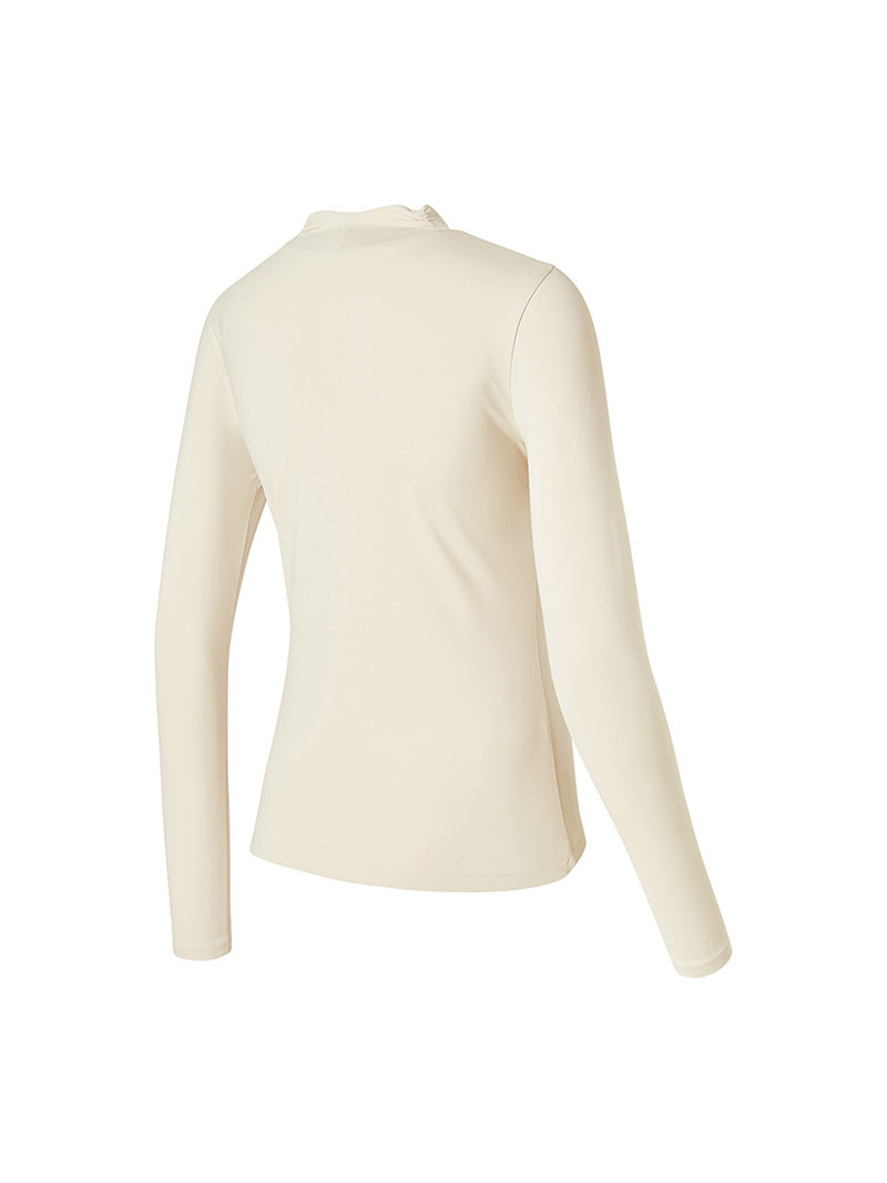 シャーリング モックネック 裏起毛 ベースレイヤー