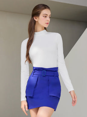 シャーリング モックネック 裏起毛 ベースレイヤー