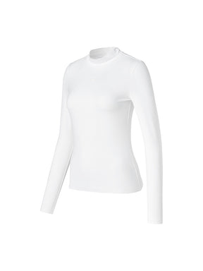 シャーリング モックネック 裏起毛 ベースレイヤー