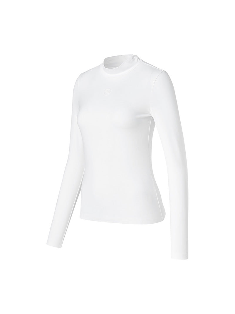 シャーリング モックネック 裏起毛 ベースレイヤー