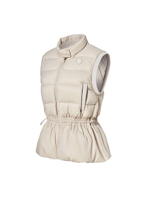 ファー襟 ペプラム ダウンベスト