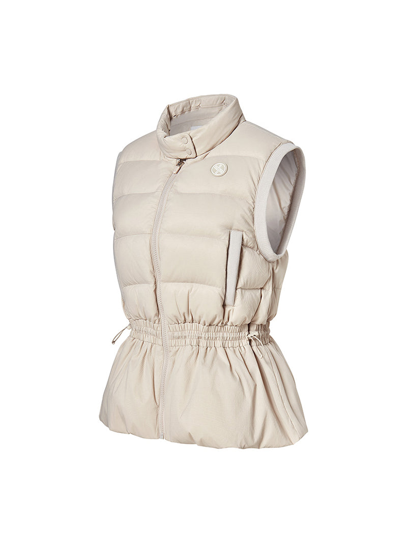 ファー襟 ペプラム ダウンベスト