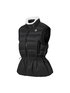 ファー襟 ペプラム ダウンベスト