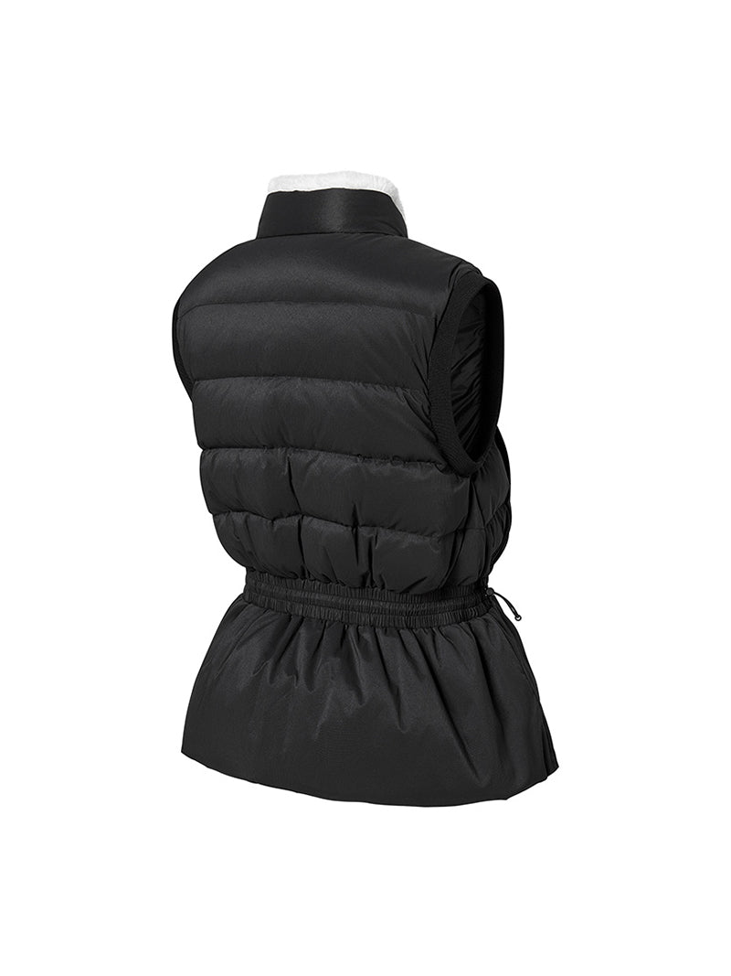 ファー襟 ペプラム ダウンベスト