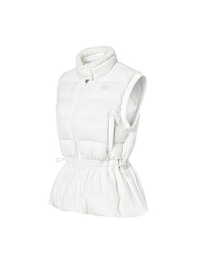 ファー襟 ペプラム ダウンベスト