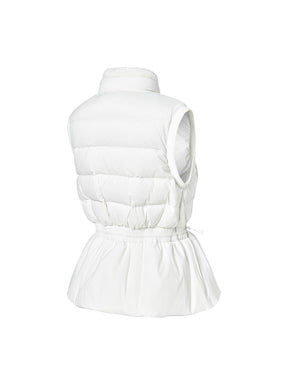 ファー襟 ペプラム ダウンベスト