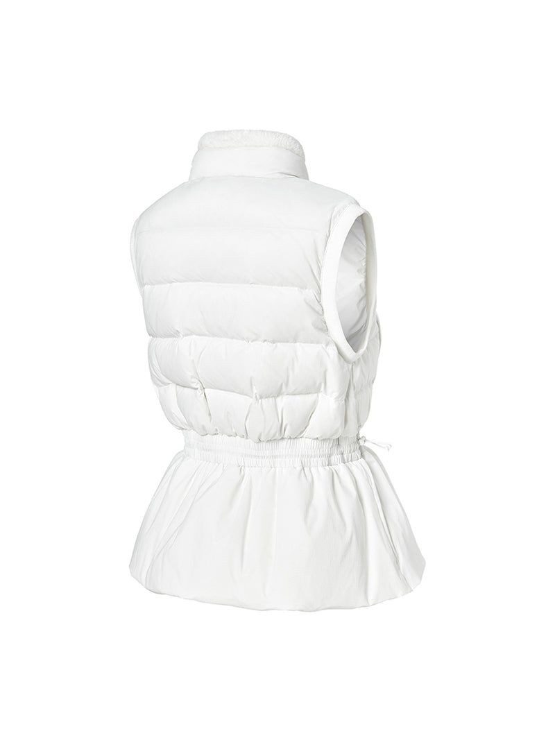 ファー襟 ペプラム ダウンベスト