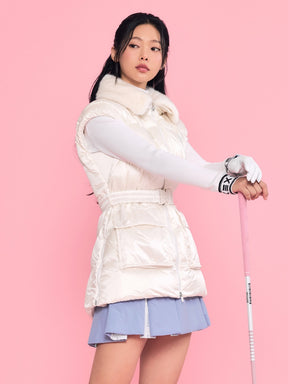 グロウ ベルト付き ダウンベスト