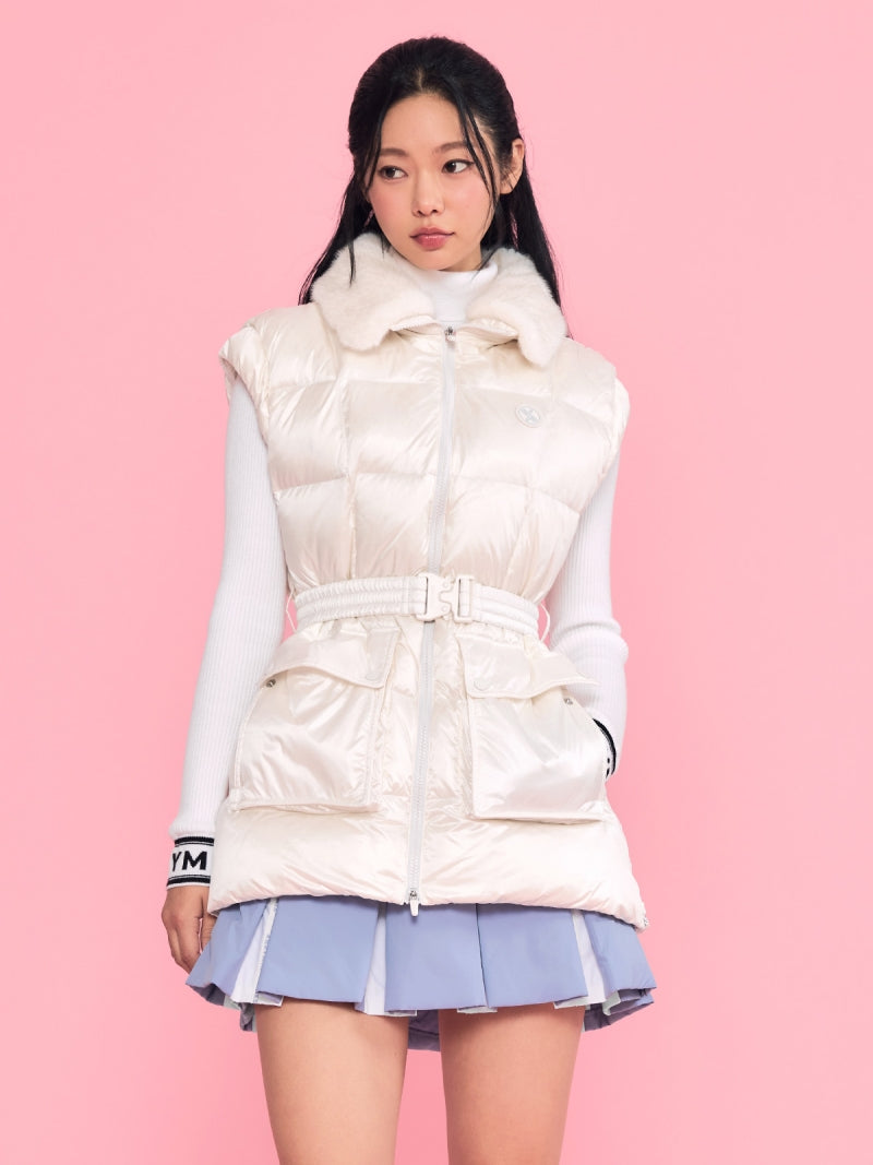 グロウ ベルト付き ダウンベスト