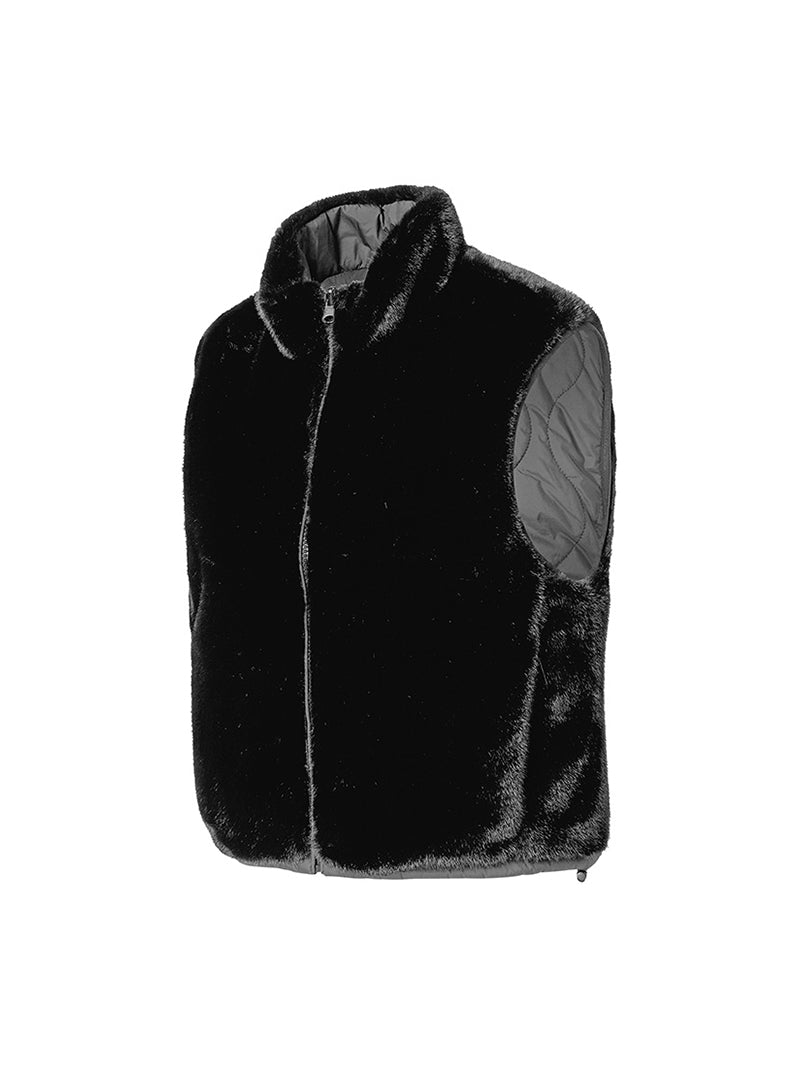 キルティング ソフトファー リバーシブル ベスト
