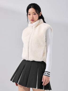 キルティング ソフトファー リバーシブル ベスト