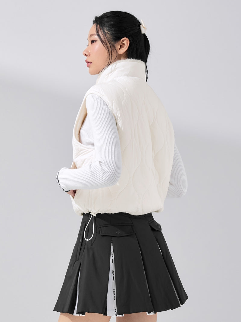 キルティング ソフトファー リバーシブル ベスト