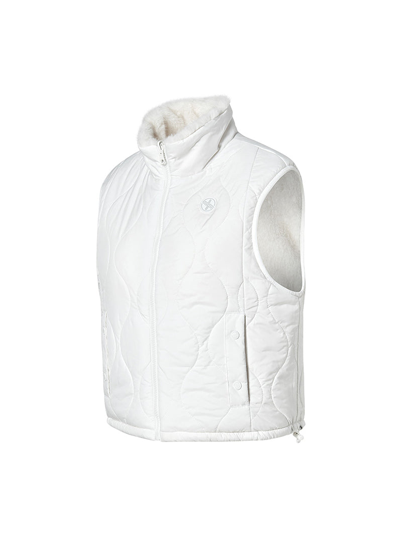 キルティング ソフトファー リバーシブル ベスト