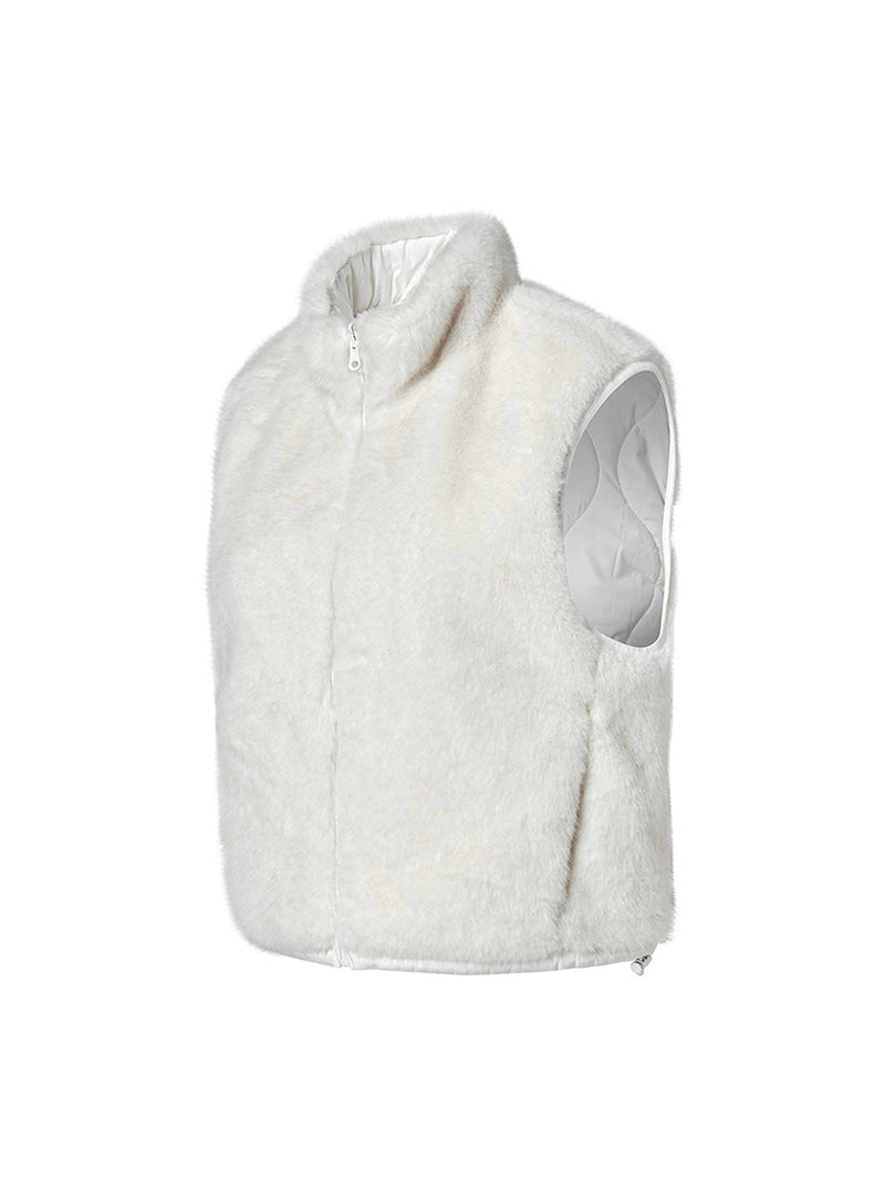 キルティング ソフトファー リバーシブル ベスト