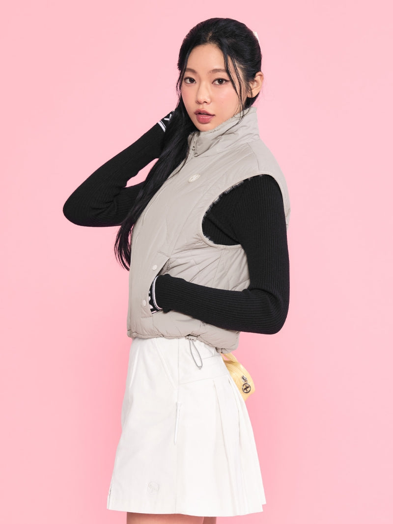 キルティング ソフトファー リバーシブル ベスト