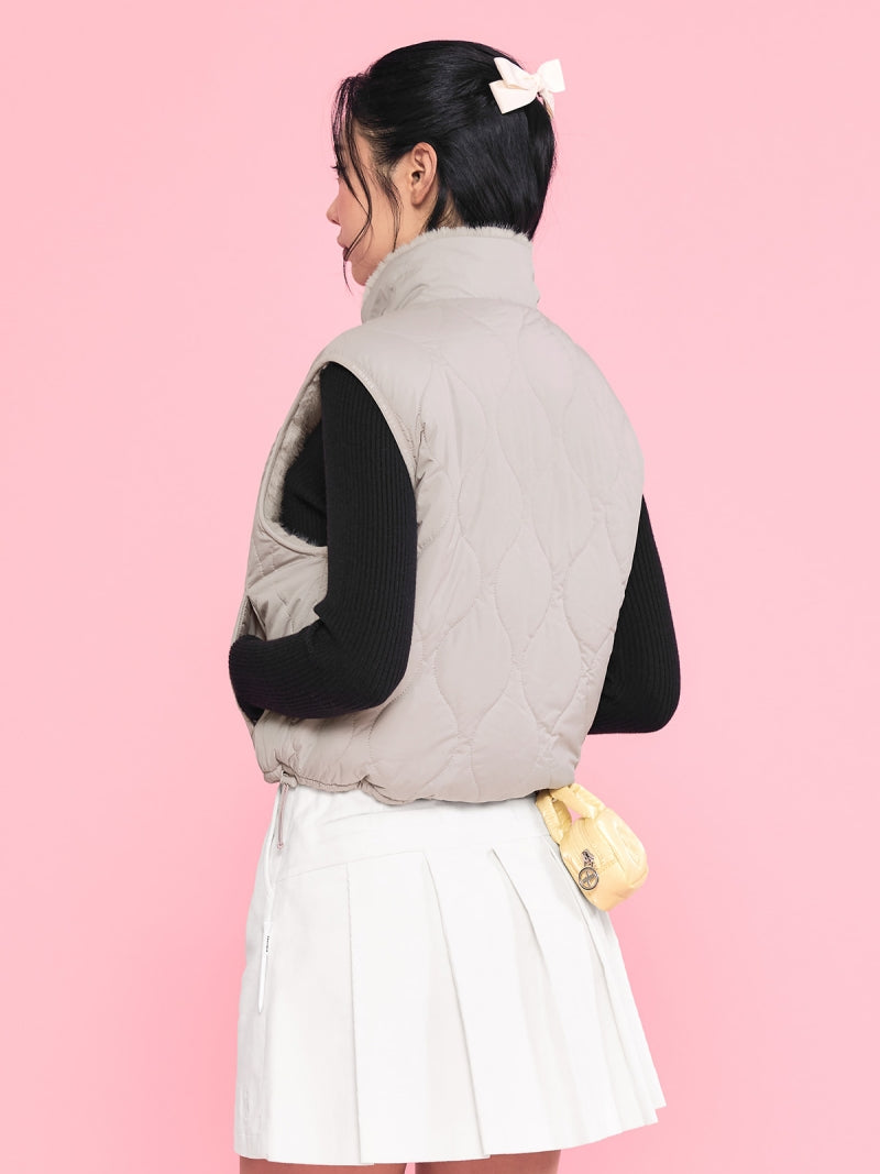 キルティング ソフトファー リバーシブル ベスト