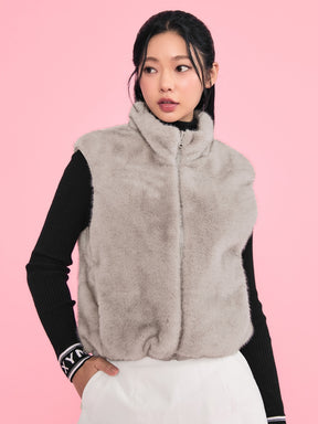 キルティング ソフトファー リバーシブル ベスト