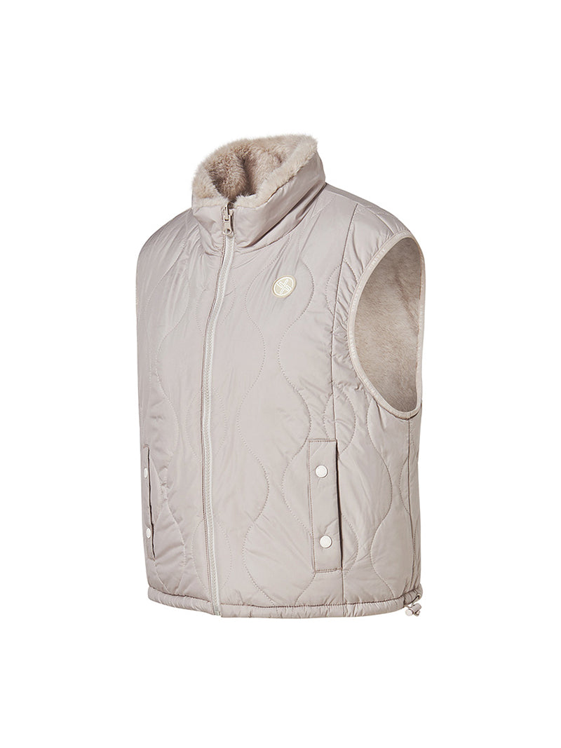 キルティング ソフトファー リバーシブル ベスト