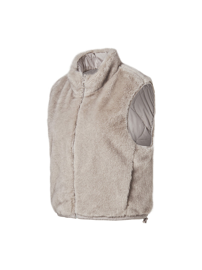 キルティング ソフトファー リバーシブル ベスト