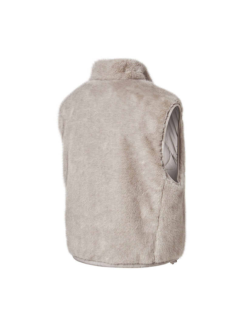 キルティング ソフトファー リバーシブル ベスト