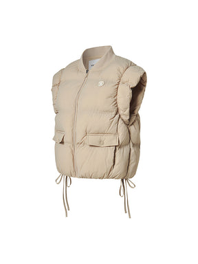 シャーリング入り ボリューム 中綿 ベスト