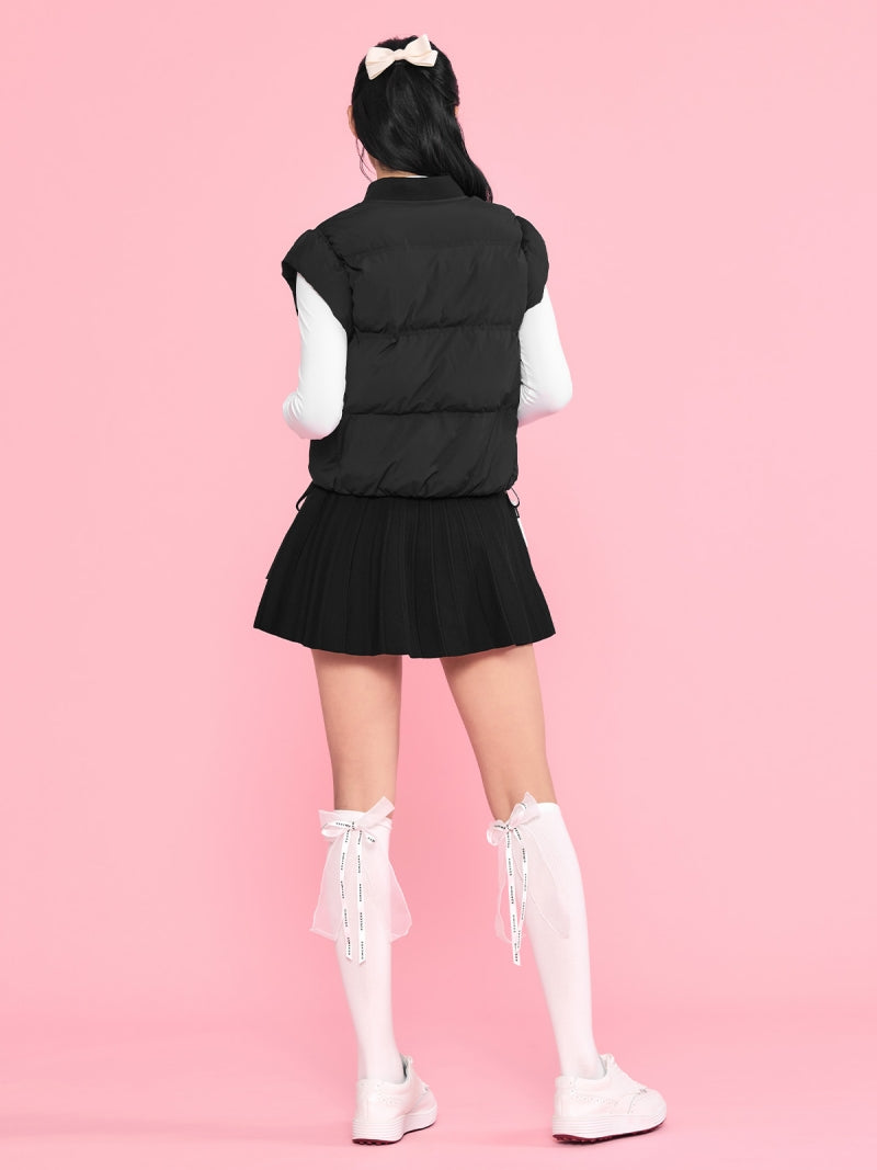 シャーリング入り ボリューム 中綿 ベスト